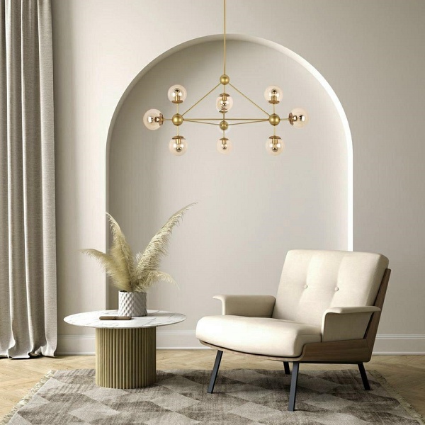 Lampa wisząca ASTRIFERO 10 złota / bursztynowa - Moosee